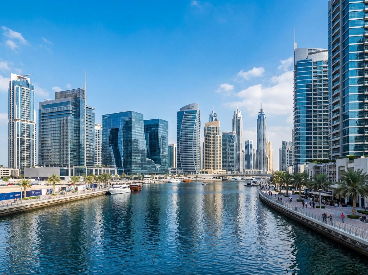 Business Bay canal and towers