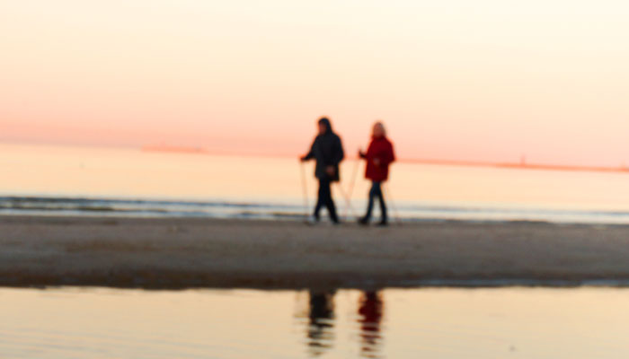 People watching the beach